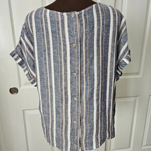 C&C California Linen Oversized Blouse Top
